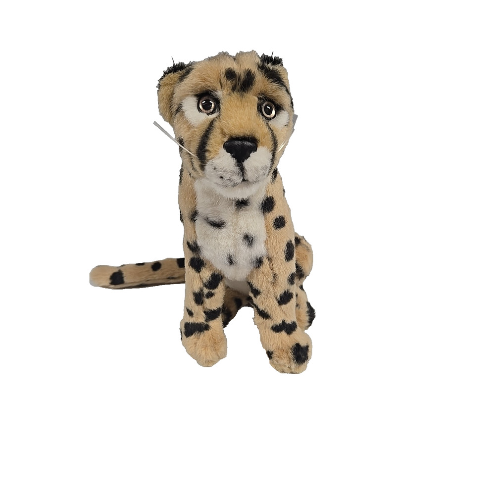 K & M International Vintage 2000 Sitting Cheetah Realistic Plush 9 Inch